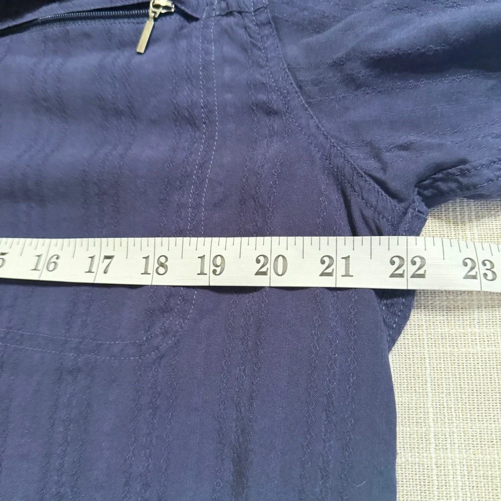 The North Face Mens Navy Blue Modal Blend Textured Short Sleeve‎ Shirt Medium